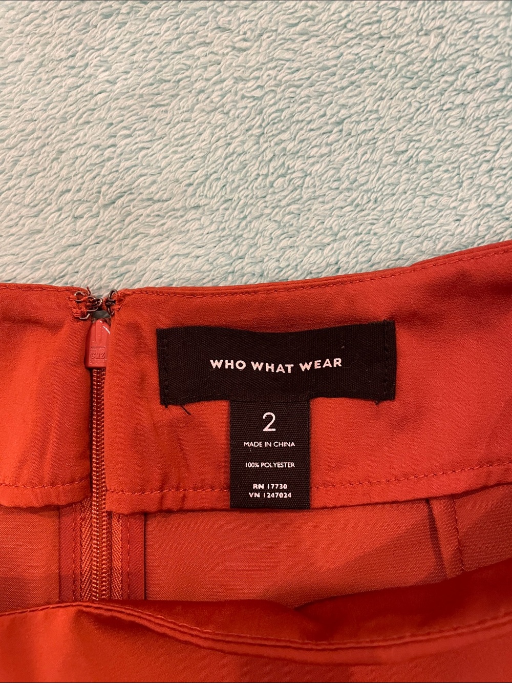 Who What Wear asymmetrical rust color skirt size 2 - Picture 3 of 5